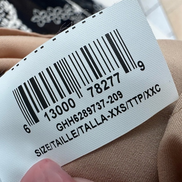 BCBGMAXAZRIA Embroidered Mesh Dress Dark Midnight Blue Floral Ruffle Size XXS - Picture 14 of 16